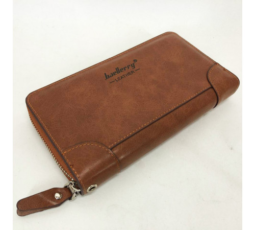 Мужская сумка кошелек в подарок Baellerry leather brown, Вертикальное мужское портмоне из кожи IC-34
