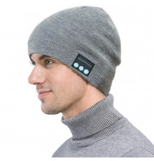 Портативная колонка ШАПКА с bluetooth наушниками SPS Hat BT True. Цвет: серый SB-56