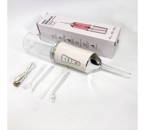 Ирригатор для чистки зубов и полости рта Oral Irrigator с аккумулятором и сменными насадками White TN-57