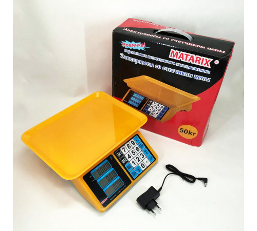 Ваги для продуктів Matarix MX-412 до 50 кг, Ваги торгові 50 кг на стіл Товарні торгові EG-38