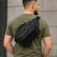 Тактическая сумка-бананка через черное плечо с Cordura 1000D, поясная мужская сумка с VELCRO и карабином HN-45