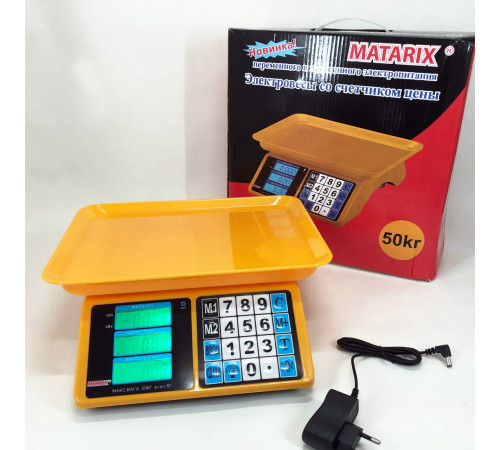 Ваги для продуктів Matarix MX-412 до 50 кг, Ваги торгові 50 кг на стіл Товарні торгові EG-38