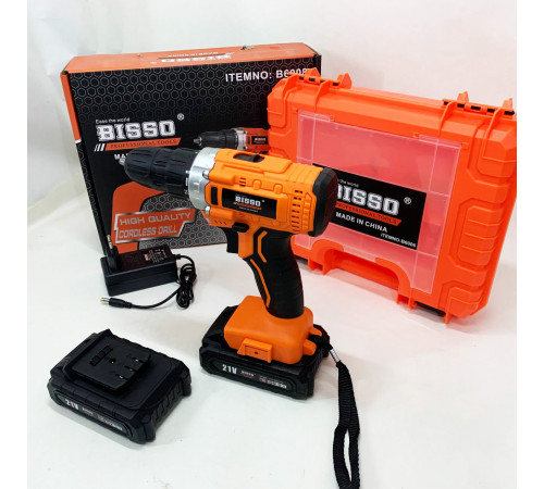 Найбільш надійний шуруповерт BISSO B6008 21V, Дриль-шуруповерт акумуляторний з набором насадок ZQ-23