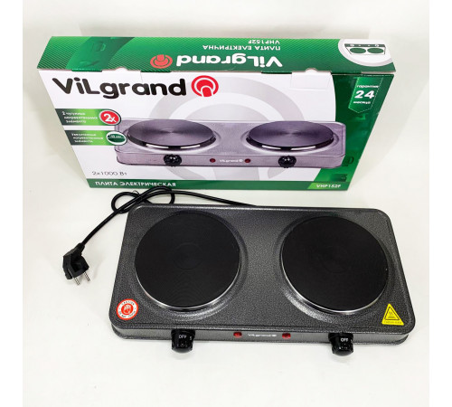 Плитка електрична переносна ViLgrand VHP152F 2000 Вт, Електроплита маленька, Електрична настільна плита GO-81 за 1224 грн