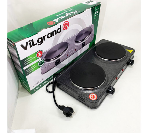 Плитка електрична переносна ViLgrand VHP152F 2000 Вт, Електроплита маленька, Електрична настільна плита GO-81 за 1224 грн