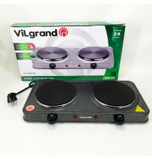 Электроплита с двумя электрическими конфорками ViLgrand, Надежная настольная плита для дома GO-81