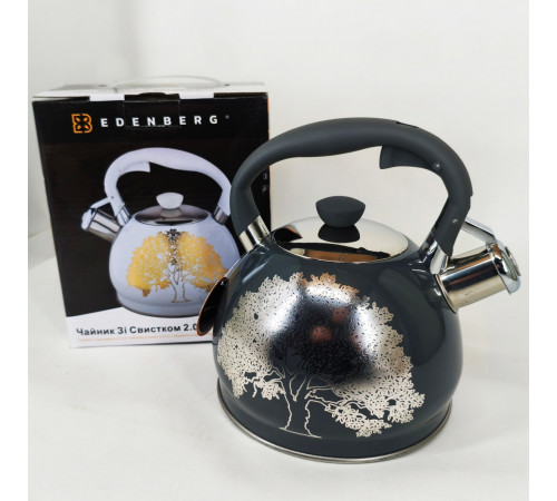 Чайник с одинарным дном Edenberg EB-1956 2л, Чайник со свистком нержавеющая сталь FU-56