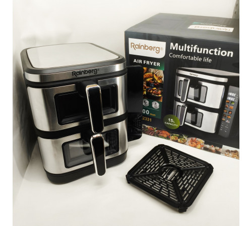 Мини фритюрница Rainberg RB-2331 4800Вт 15л, Фритюрница без масла для жарки сырных палочек EG-45