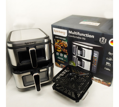 Мини фритюрница Rainberg RB-2331 4800Вт 15л, Фритюрница без масла для жарки сырных палочек EG-45