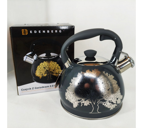 Чайник с одинарным дном Edenberg EB-1956 2л, Чайник со свистком нержавеющая сталь FU-56