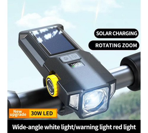 Яскравий передній ліхтар для велосипеда X17-30W+2LED(red), Довговічний велосипедний ліхтар OY-44 за 564 грн