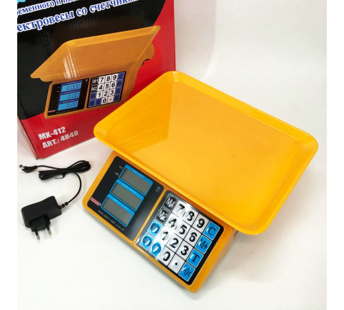 Ваги для продуктів Matarix MX-412 до 50 кг, Ваги торгові 50 кг на стіл Товарні торгові EG-38