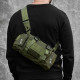 Сумка - підсумок тактична поясна Tactical військова, сумка нагрудна з ременем на плече 5 літрів кордура хакі OG-48