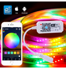 Светодиодная лента в комнате 5050 RGB LED 5 м 220 v, Светодиодная лента smd 5052 60led, LЕD-подсветка AJ-75