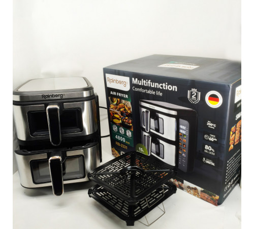 Мини фритюрница Rainberg RB-2331 4800Вт 15л, Фритюрница без масла для жарки сырных палочек EG-45