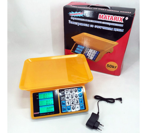 Ваги для продуктів Matarix MX-412 до 50 кг, Ваги торгові 50 кг на стіл Товарні торгові EG-38
