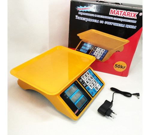 Ваги для продуктів Matarix MX-412 до 50 кг, Ваги торгові 50 кг на стіл Товарні торгові EG-38