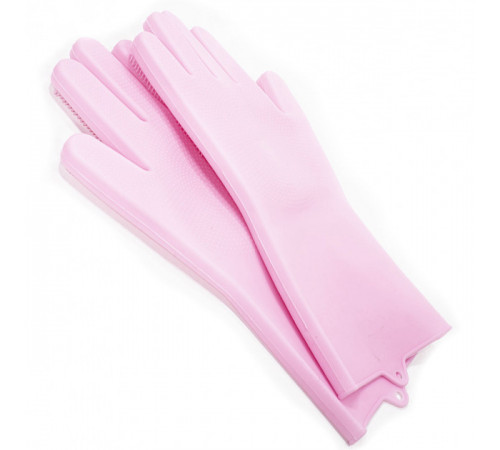 Силіконові рукавички Magic Silicone Gloves Pink для прибирання чистки миття посуду для будинку. Колір рожевий YW-92 за 227 грн