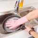 Силіконові рукавички Magic Silicone Gloves Pink для прибирання чистки миття посуду для будинку. Колір рожевий YW-92 за 227 грн