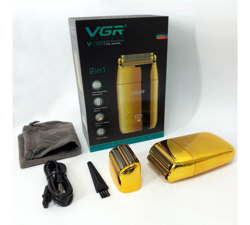Электрическая бритва со встроенным аккумулятором VGR V-399 GOLD, Компактная электробритва мужская DE-51