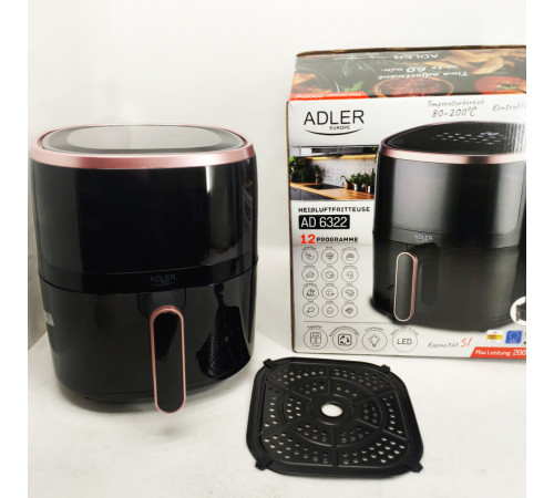 Аэрогриль печь фритюрница Adler AD 6322 5Л 2000Вт, Аэрогриль для дома и кухни бытовой LE-11