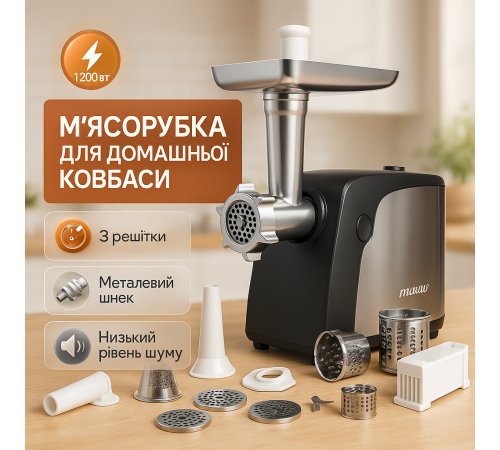 Электрическая мясорубка многофункциональная 2 скорости, Электрическая настольная мясорубка с насадками LS-83