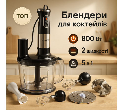 Компактный блендер для домашнего использования Domotec MS-5106 800 W, Блендеры для коктейлей SQ-65