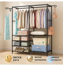 Усиленная двойная стойка для одежды, Стойка для одежды из алюминия Телескопическая вешалка KD-92