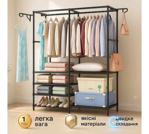 Надійна вішалка для одягу, Вішалка-стійка підлогова для одягу Вішалки-стійки магазинів KD-92 за 888 грн