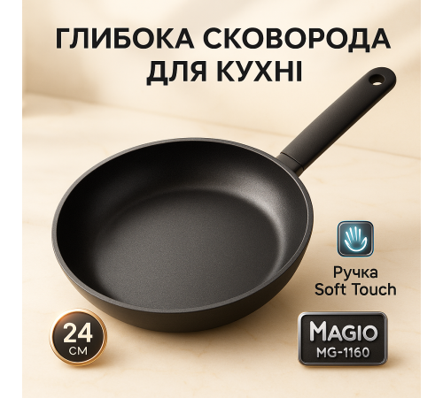 Універсальна сковорідка для готування MAGIO, Якісна сковорода для дому Сковорода кухонна кухні PG-74