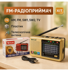 Радіоприймачі з MP3 плеєром, Переносне радіо з функцією відтворення флешки Радіо в стилі ретро HW-75