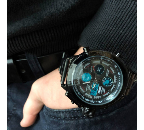 Повсякденний кварцовий наручний чоловічий годинник SKMEI 1515BK BLACK, Якісний чоловічий годинник ZL-26