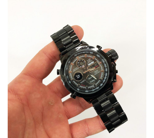 Повсякденний кварцовий наручний чоловічий годинник SKMEI 1515BK BLACK, Якісний чоловічий годинник ZL-26