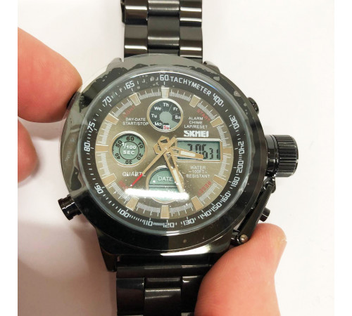 Повсякденний кварцовий наручний чоловічий годинник SKMEI 1515BK BLACK, Якісний чоловічий годинник ZL-26