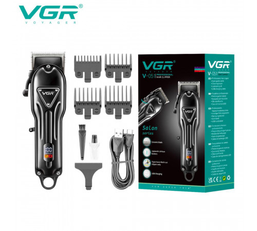 Акумуляторна машинка для стрижки і укладання волосся VGR V-051, Тример для скронь XJ-78