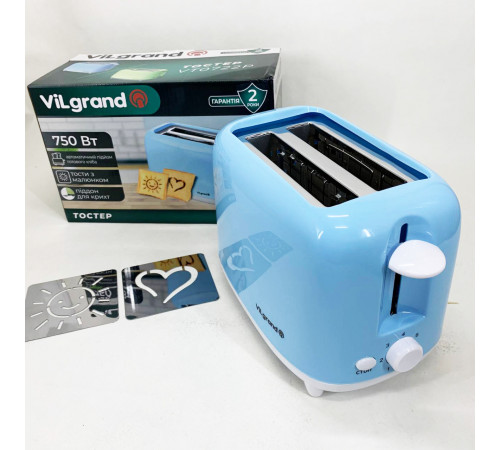 Тостер для офиса и кафе VILGRAND VT0722P 750 Вт, Хороший тостер для хлеба, Хорошая тостерница KM-68
