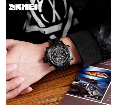 Повсякденний кварцовий наручний чоловічий годинник SKMEI 1515BK BLACK, Якісний чоловічий годинник ZL-26
