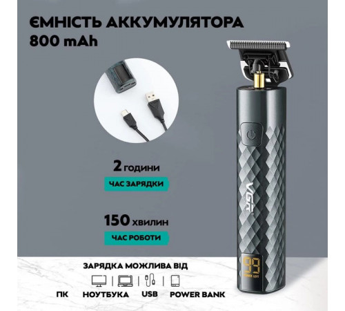 Домашняя машинка аккумуляторная для стрижки волос, Профессиональный триммер с набором насадок WZ-43