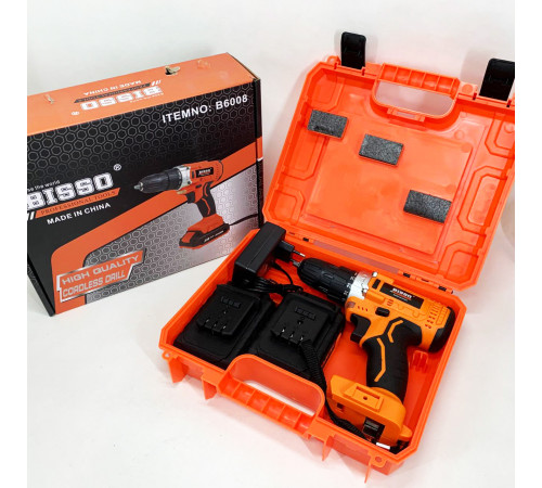 Шуруповерт на аккумуляторе с насадками BISSO B6008 21V, Фирменный шуруповерт беспроводной XT-34