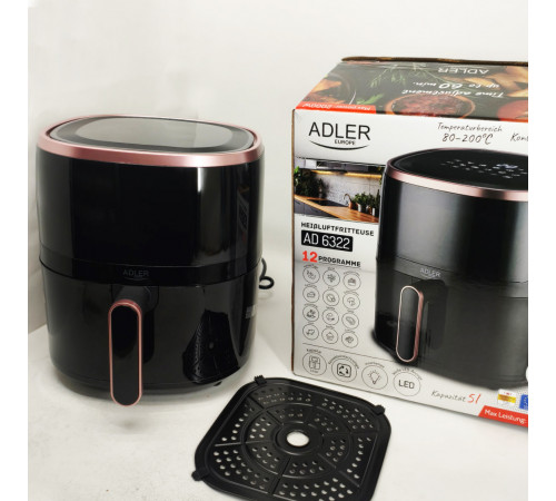 Аэрогриль печь фритюрница Adler AD 6322 5Л 2000Вт, Аэрогриль для дома и кухни бытовой LE-11