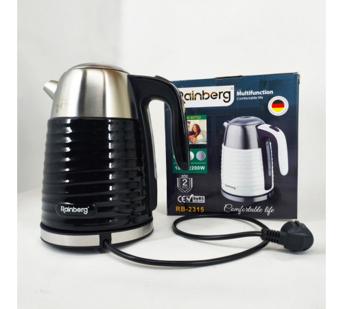 Мощный чайник для кипячения Rainberg, Тихий электрический чайник, Изысканный электрочайник JV-89