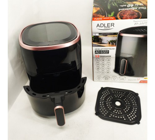 Аэрогриль печь фритюрница Adler AD 6322 5Л 2000Вт, Аэрогриль для дома и кухни бытовой LE-11