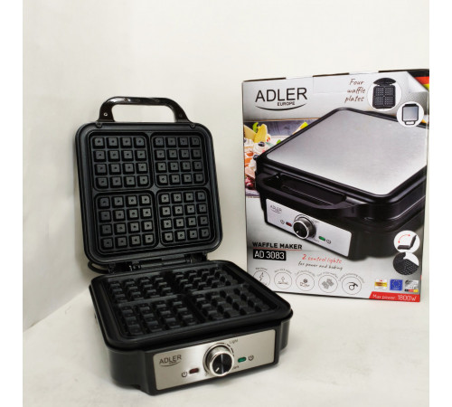 Электрическая вафельница Adler AD 3083 с антипригарным покрытием, регулировкой температуры и 1800Вт ZR-14