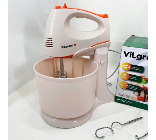 Миксер с высокой мощностью ViLgrand VHM3017B 300 Вт, Миксер с двумя венчиками для теста на кекс WP-42