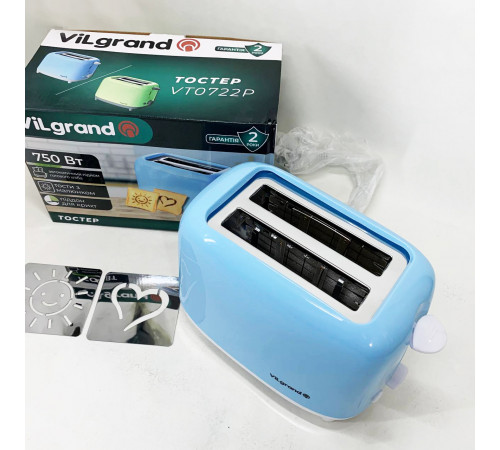 Тостер для офиса и кафе VILGRAND VT0722P 750 Вт, Хороший тостер для хлеба, Хорошая тостерница KM-68