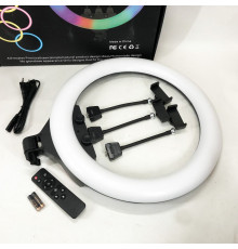 Лампа блогера круглая RGB, Кольцевой свет для видео, Студийный свет для блогера, Лед кольцо HF-90