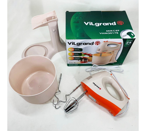 Миксер с высокой мощностью ViLgrand VHM3017B 300 Вт, Миксер с двумя венчиками для теста на кекс WP-42