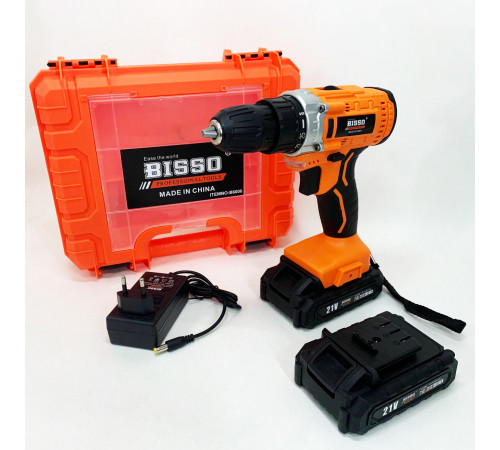 Шуруповерт на аккумуляторе с насадками BISSO B6008 21V, Фирменный шуруповерт беспроводной XT-34