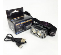 Led фонарь на голову YY-19F-2XPE(white)+2COB(yellow), Налобный фонарь с удобным ремешком для головы EF-76