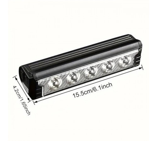 Ліхтар на кермо FY-339B-5LED(white+yellow), Ліхтар велосипедний овальний, Фара протиударна велосипедна KF-53 за 990 грн